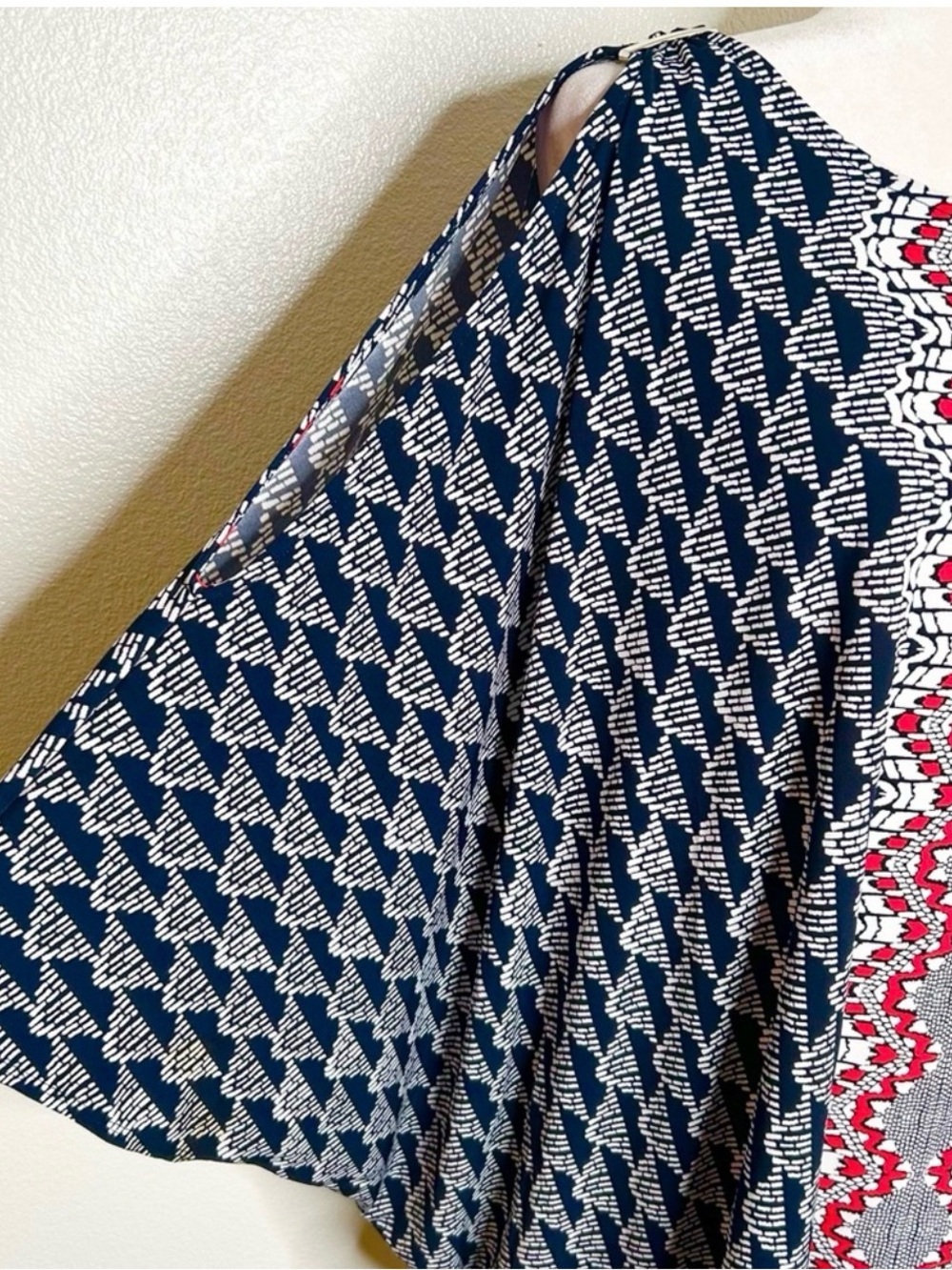 Alfani Navy Top with Red & White Center Panel - Picture 3 of 8